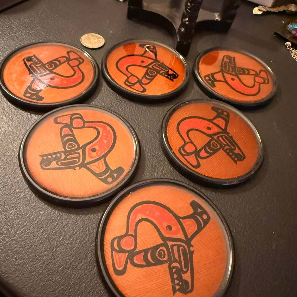 (6) BOMA Coasters With Totem Holder
